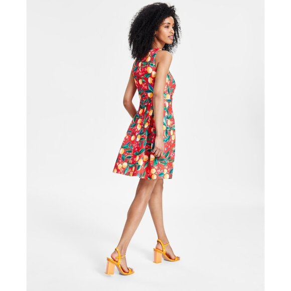 Vince Camuto Women's Printed Halter Fit & Flare Dress Red Size 2 MSRP $148 - Picture 2 of 5